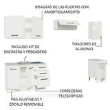 Cocina Integral con Accesorios 240 x 60cm Agata Blanco