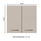 Gabinete Superior 70 cm 2 Puertas Marrón/Crema Agata Madesa