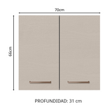 Gabinete Superior 70 cm 2 Puertas Agata Marrón/Crema