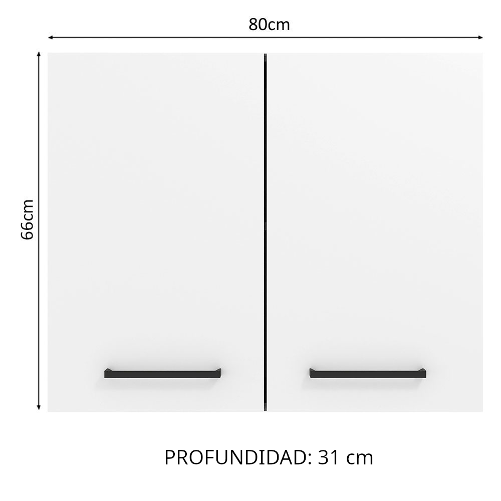 Gabinete Superior 80 cm 2 Puertas Marrón/Blanco Agata Madesa