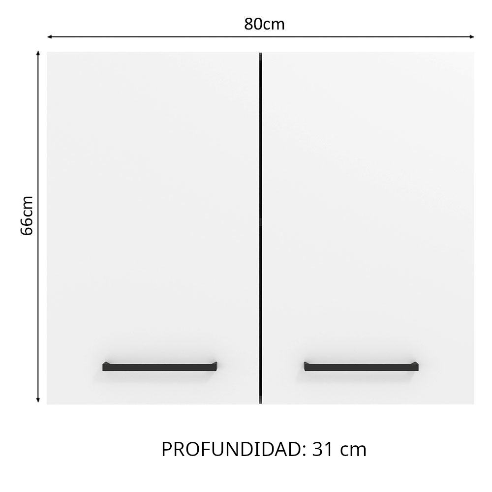 Gabinete Superior 80 cm 2 Puertas Agata Marrón/Blanco