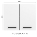 Gabinete Superior 80 cm 2 Puertas Marrón/Blanco Agata Madesa