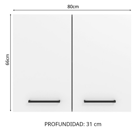 Gabinete Superior 80 cm 2 Puertas Agata Marrón/Blanco