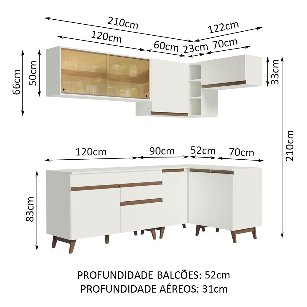 Cocina Integral de Esquina 332cm Blanco Reims 02