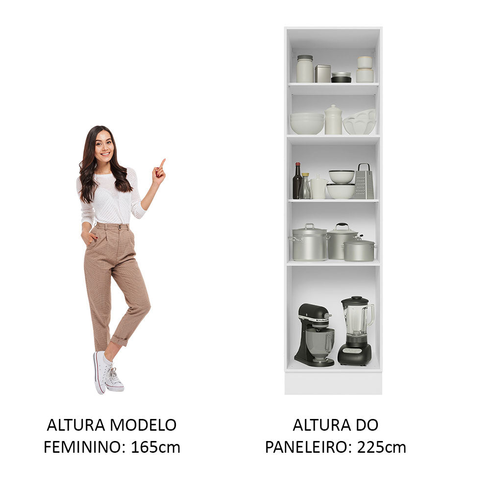 Despensero 60 cm 3 Puertas Blanco/Negro Lux Madesa