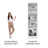 Mueble Despensa Madesa 60 cm 3 Puertas Lux Blanco/Negro