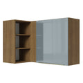 Gabinete Superior Esquinero 166 cm 1 Puerta 3 Nichos Marrón/Gris Lux Madesa