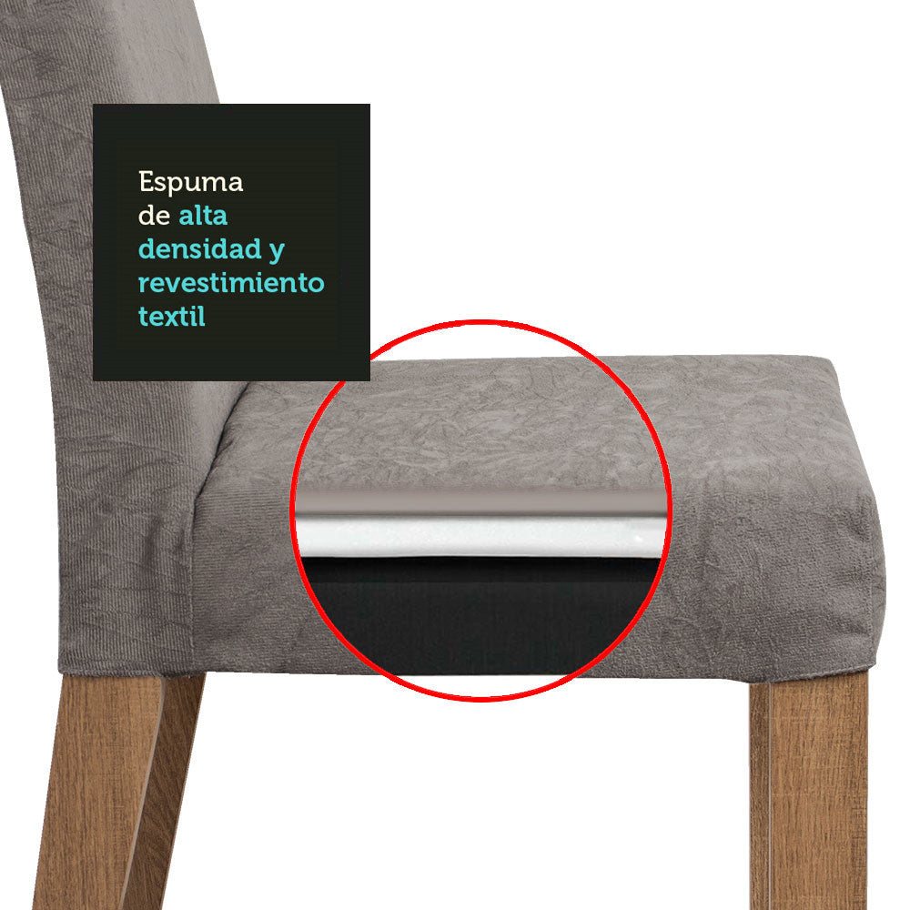 Conjunto de Comedor 6 Sillas Marrón/Negro/Silver Alexis Madesa