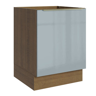 Gabinete Bajo 60 cm 1 Puerta Sin Encimera Marrón/Gris Lux Madesa