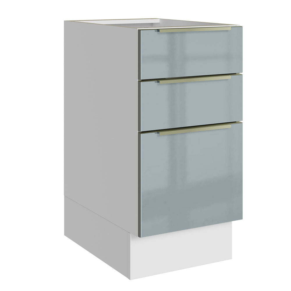 Gabinete Bajo 40 cm 3 Cajones Sin Encimera Blanco/Gris Lux Madesa
