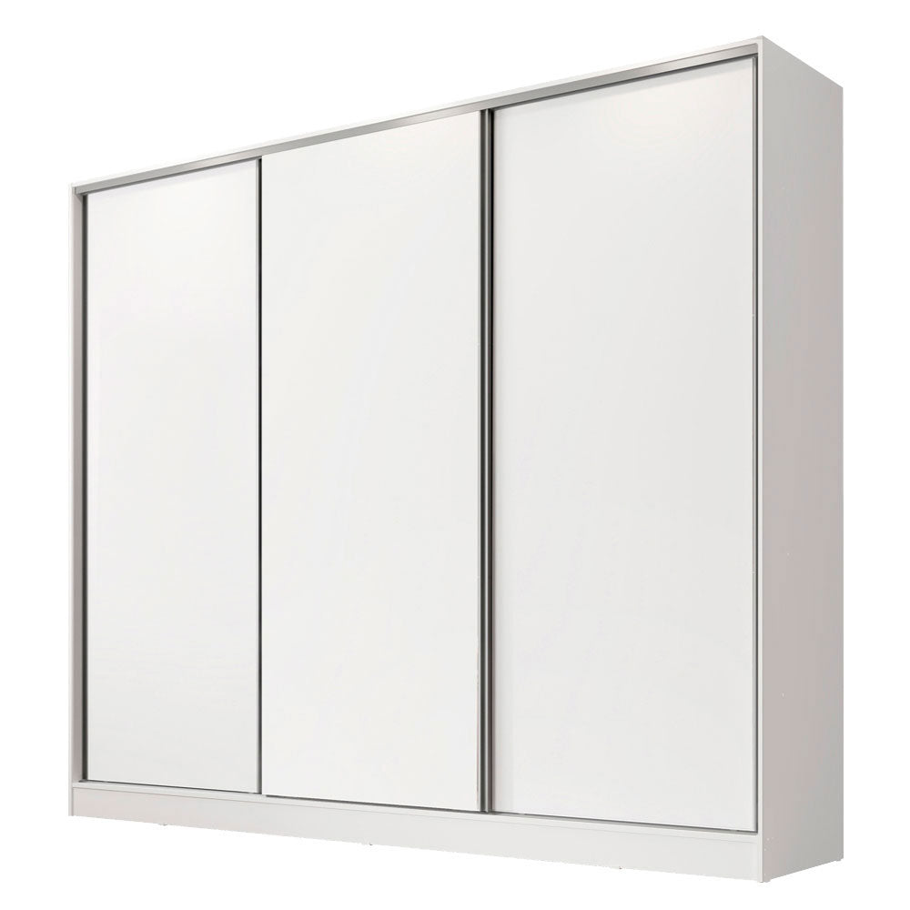 Clóset Matrimonial 231 cm 3 Puertas Corredizas 4 Cajones 100% MDF Blanco Royale Madesa