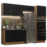 Cocina Integral 260 cm Lux Marrón/Negro 05