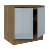 Gabinete Bajo 80 cm 2 Puertas Marrón/Gris Lux