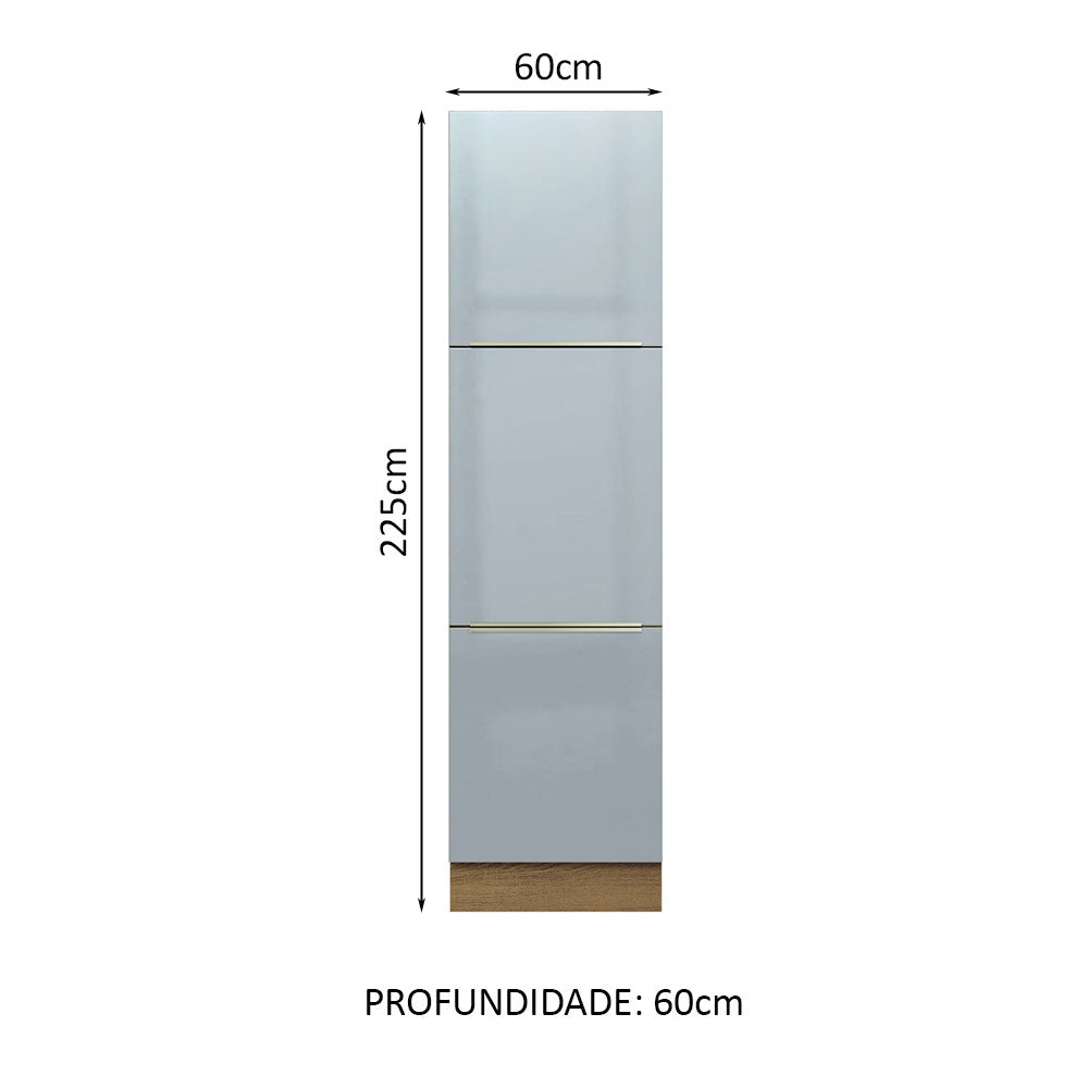 Despensero 60 cm 3 Puertas Marrón/Gris Lux Madesa