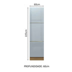 Despensero 60 cm 3 Puertas Marrón/Gris Lux Madesa