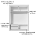 Clóset Soltero Dallas 2 Puertas Correderas con Espejo 2 Cajones Blanco