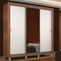 Clóset Matrimonial 170 cm 3 Puertas Corredizas Con 1 Espejo Marrón/Blanco Monaco Madesa