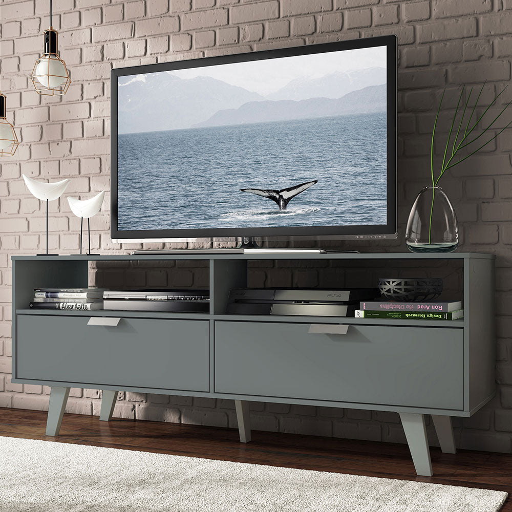 Mueble para TV hasta 55" con 2 Puertas Gris Oslo