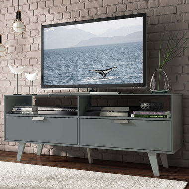 Mueble para TV hasta 55 Pulgadas 136 cm 2 Puertas Gris Oslo Madesa