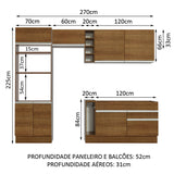 Cocina Integral 270cm Marrón Jade 09