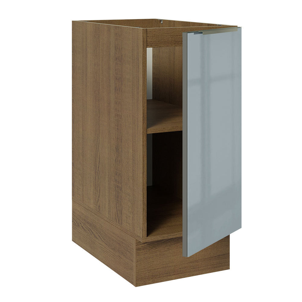 Gabinete Bajo 35 cm 1 Puerta Lux Marrón/Gris