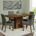 Conjunto de Comedor 4 Sillas Marrón/Silver Keila Madesa