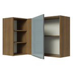 Gabinete Superior Esquinero 166 cm 1 Puerta 3 Nichos Marrón/Gris Lux Madesa