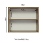 Gabinete Superior 80 cm 2 Puertas Marrón/Gris Lux Madesa