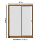 Clóset Soltero 117 cm 2 Puertas Corredizas 4 Cajones Marrón/Blanco Dallas Madesa