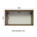 Gabinete Superior 60 cm 1 Puerta Abatible Marrón/Gris Lux Madesa