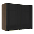 Gabinete Superior 80 cm 2 Puertas Marrón/Negro Lux Madesa