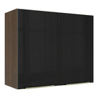 Gabinete Superior 80 cm 2 Puertas Marrón/Negro Lux Madesa