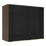 Gabinete Superior 80 cm 2 Puertas Lux Marrón/Negro