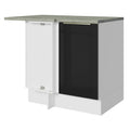 Gabinete Bajo Esquinero 102 cm 1 Puerta Blanco/Negro Lux Madesa