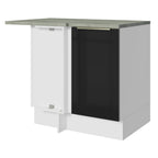 Gabinete Bajo Esquinero 102 cm 1 Puerta Blanco/Negro Lux Madesa