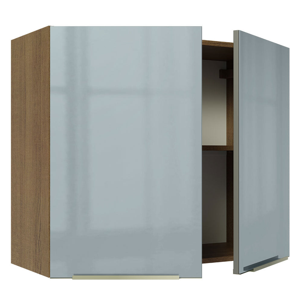 Gabinete Superior 80 cm 2 Puertas Marrón/Gris Lux Madesa