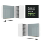 Gabinete Superior Esquinero 166 cm 1 Puerta 3 Nichos Blanco/Gris Lux Madesa