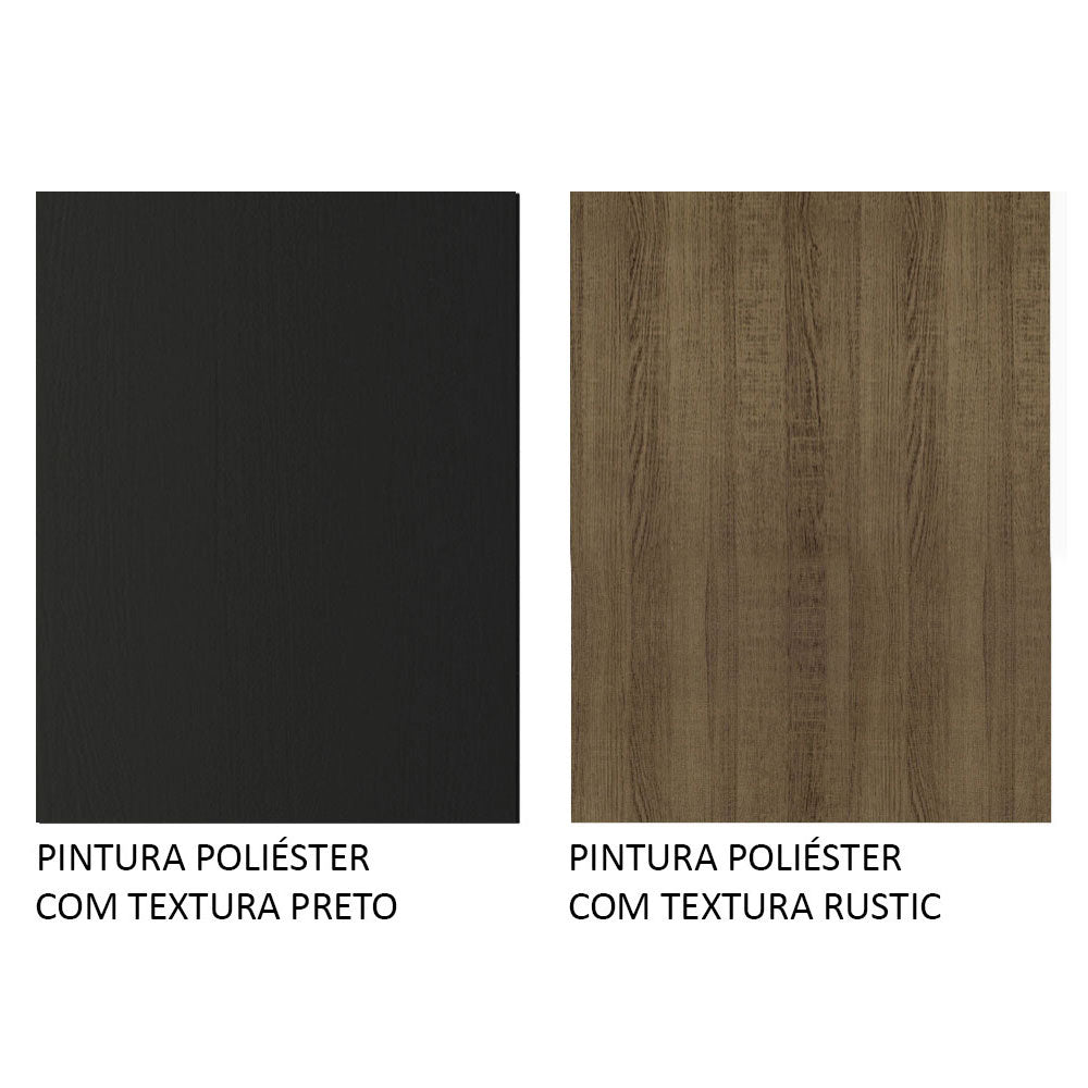 Clóset Soltero 117 cm 2 Puertas Corredizas 4 Cajones Negro/Marrón Dallas Madesa