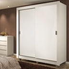 Clóset Soltero Dallas Plus 2 Puertas Correderas 4 Cajones con Patas Blanco