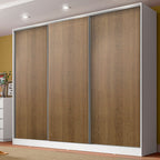 Clóset Matrimonial 231 cm 3 Puertas Corredizas 100% MDF Blanco/Marrón Royale Madesa