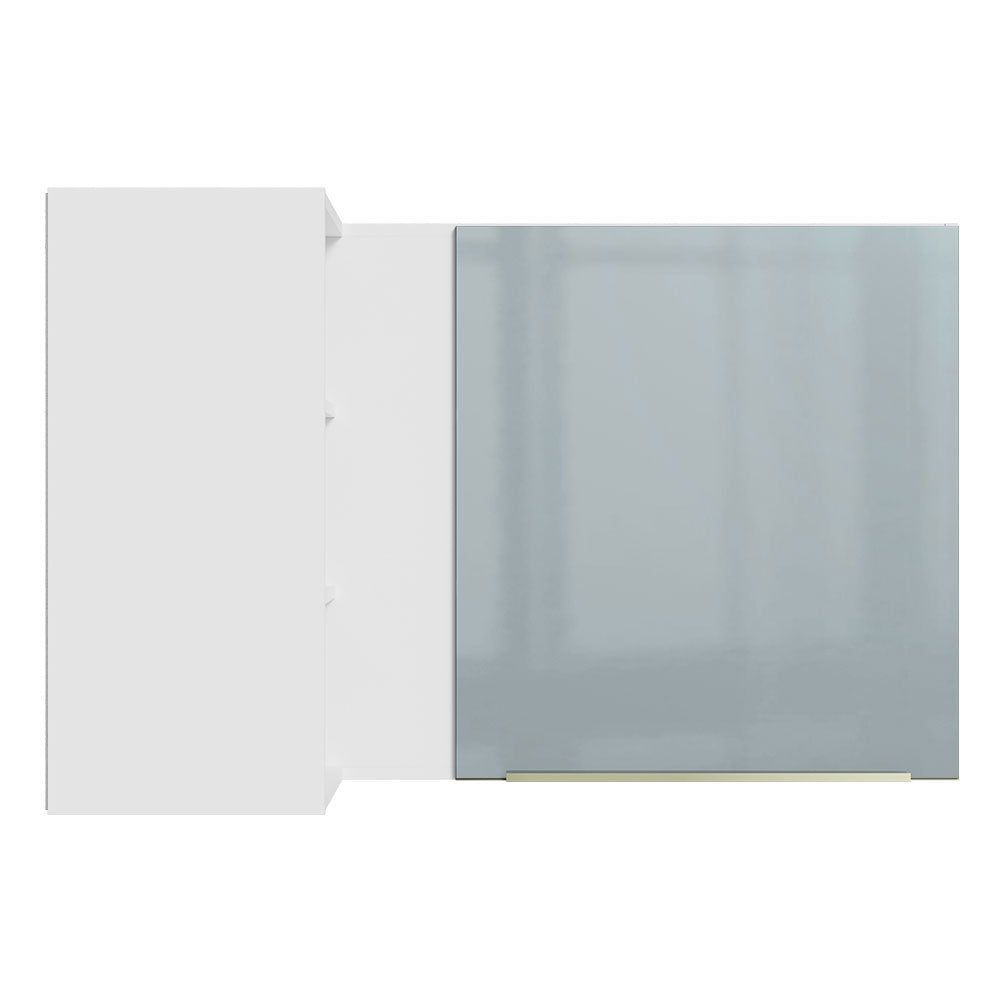 Gabinete Superior Esquinero 166 cm 1 Puerta 3 Nichos Blanco/Gris Lux Madesa