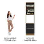 Mueble para Horno 60 cm 1 Puerta 3 Cajones Marrón/Negro Lux Madesa