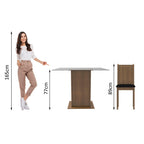 Conjunto de Comedor con Encimera Vidrio 4 Sillas Marrón/Negro Maya Madesa