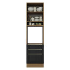 Mueble para Horno 60 cm 1 Puerta 3 Cajones Marrón/Negro Lux Madesa