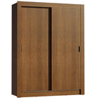 Clóset Soltero 117 cm 2 Puertas Corredizas 4 Cajones Marrón Dallas Madesa