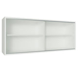 Gabinete Superior 120 cm 2 Puertas Corredizas de Vidrio Glamy, Agata y Reims Blanco