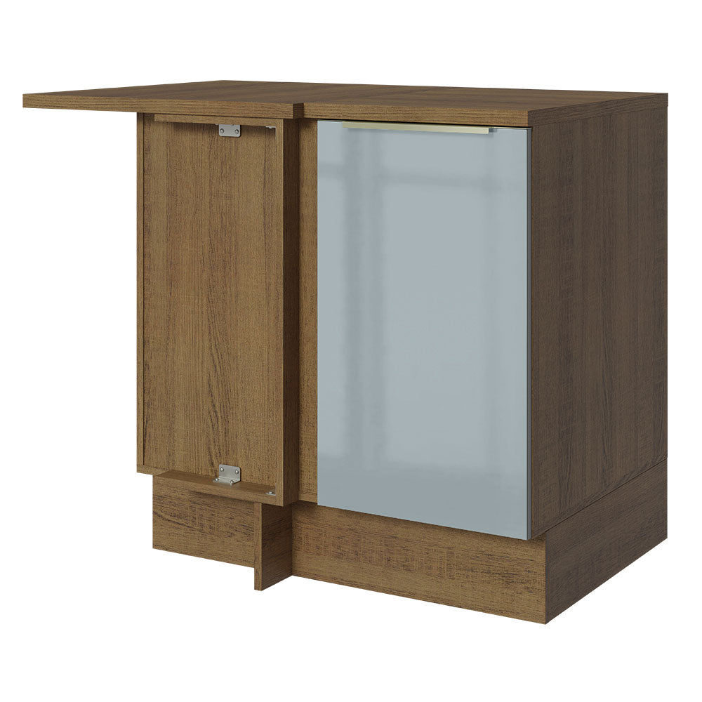 Mueble de Esquina Lux 1 Puerta 60 cm Profundidad (Con Encimera) Marrón/Gris