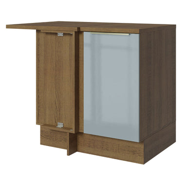 Gabinete Bajo Esquinero 102 cm 1 Puerta Marrón/Gris Lux Madesa