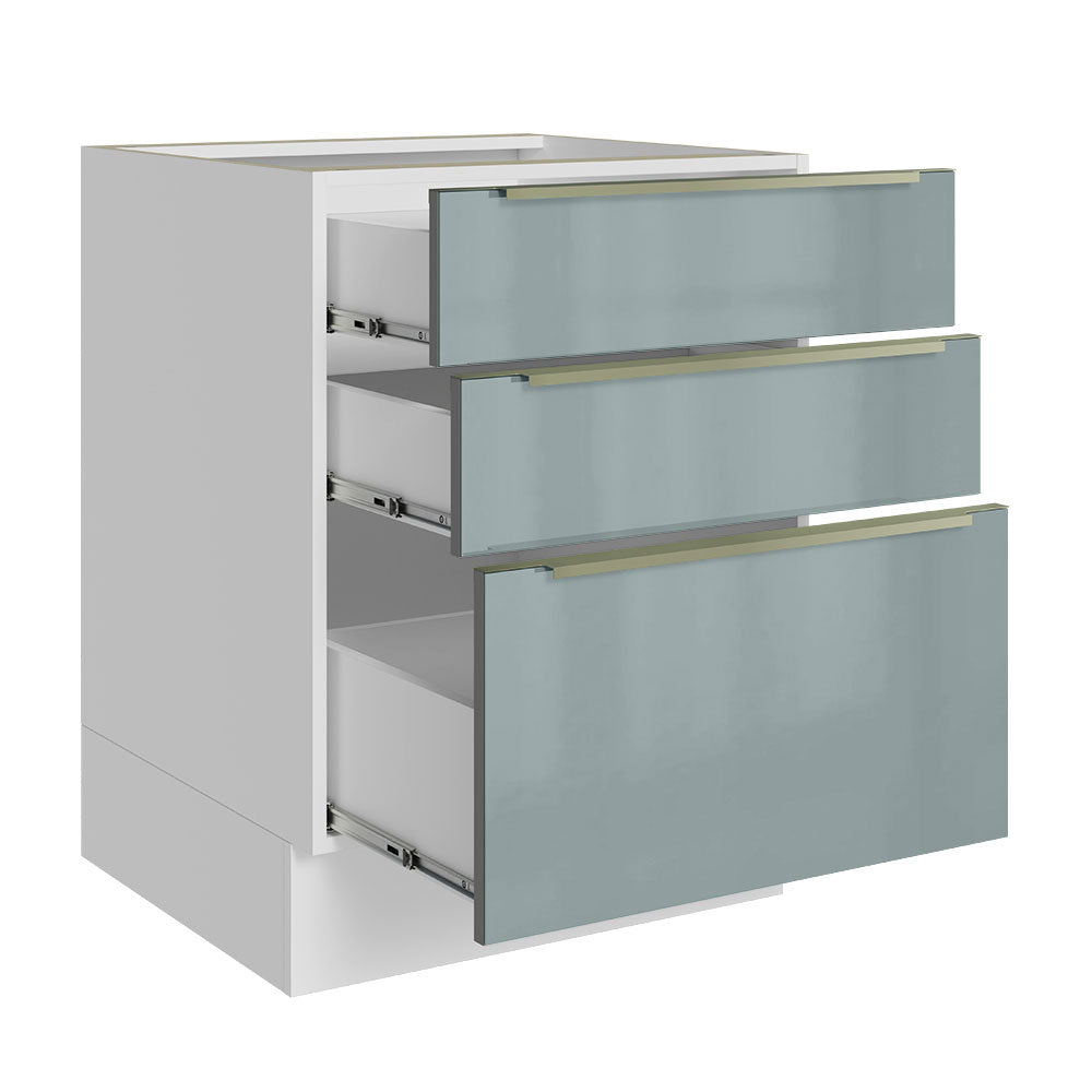 Gabinete Bajo 60 cm 3 Cajones Sin Encimera Blanco/Gris Lux Madesa