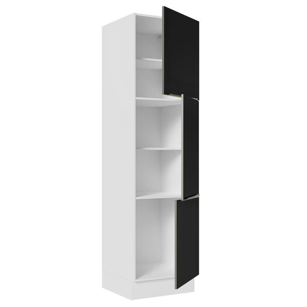 Mueble Despensa Madesa 60 cm 3 Puertas Lux Blanco/Negro